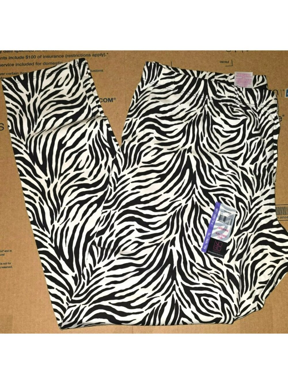 Zebra Print Ankle Leggings Juniors XXL Size 19 Cotton Blend LH7120C